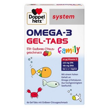 DOPPELHERZ Omega-3 Gel-Tabs family Erdb.Cit.system